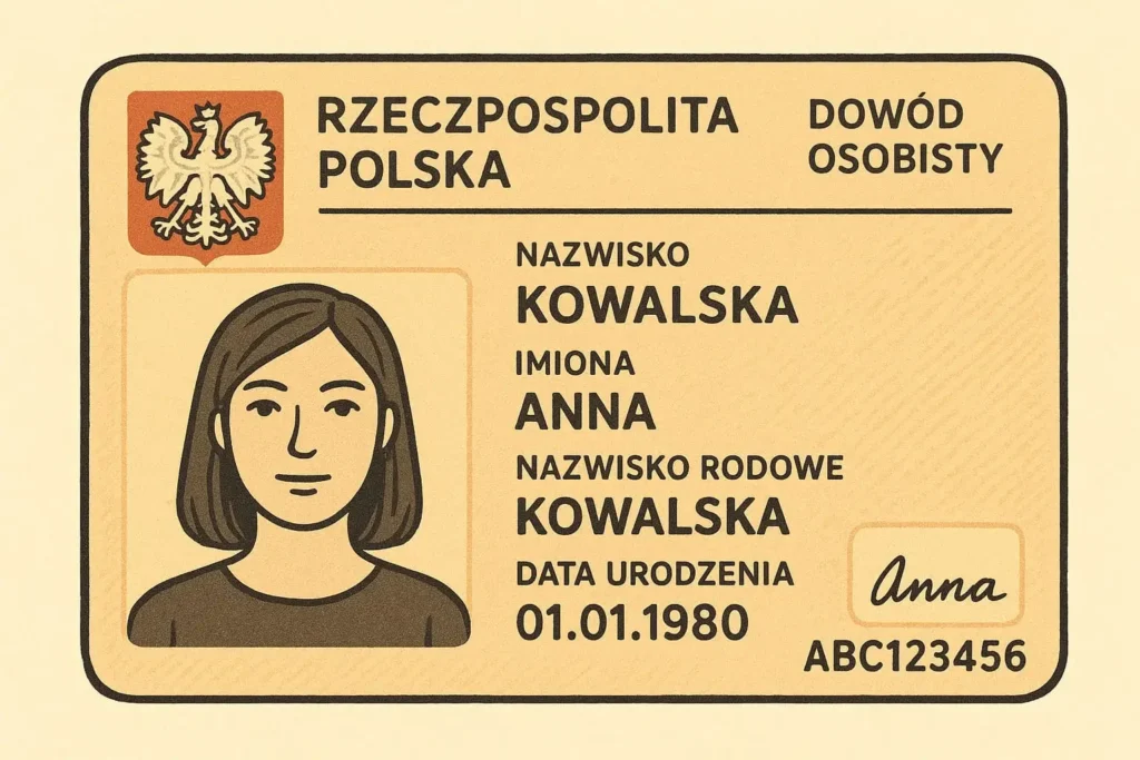 Ilustracja dowodu osobistego, wymaganego przy chwilówkach online