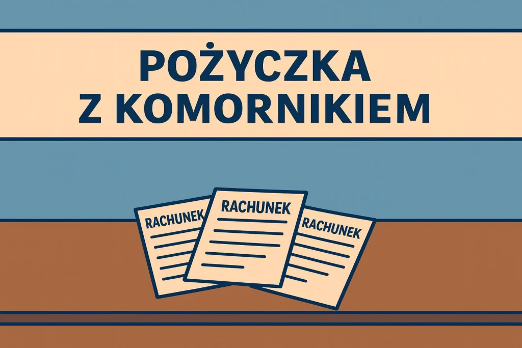 Grafika Pożyczka z komornikiem z rachunkami na stole – Pożyczki z komornikiem 2026.