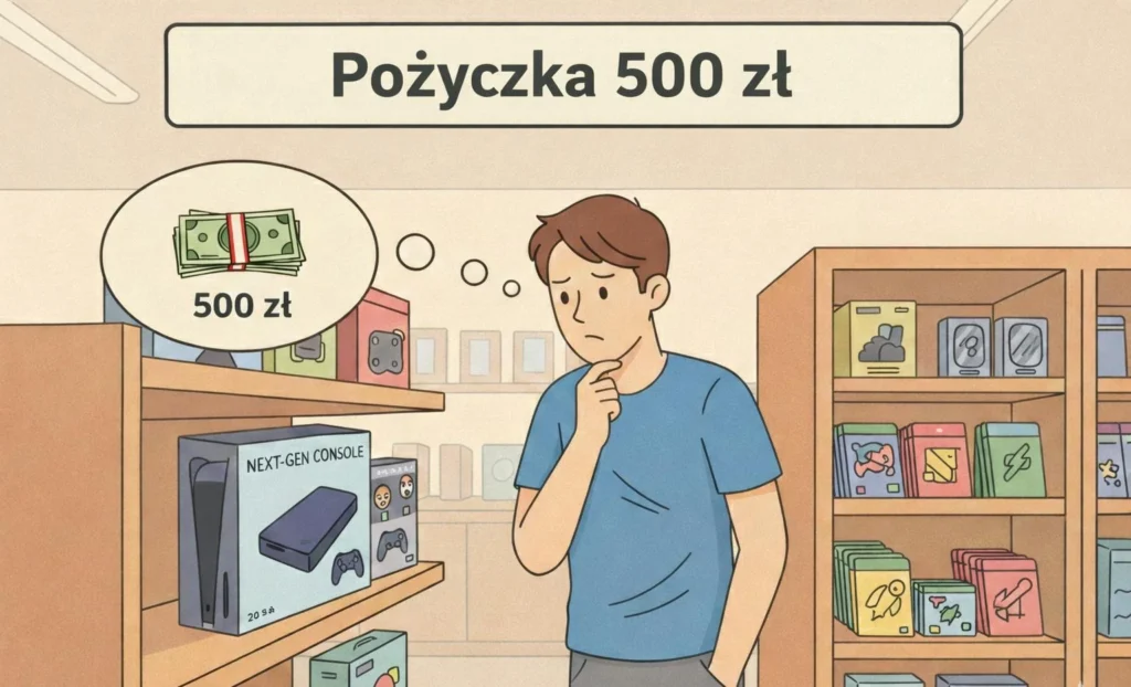 Osoba analizująca domowy budżet i rozważająca pożyczkę 500 zł online na konkretny wydatek.