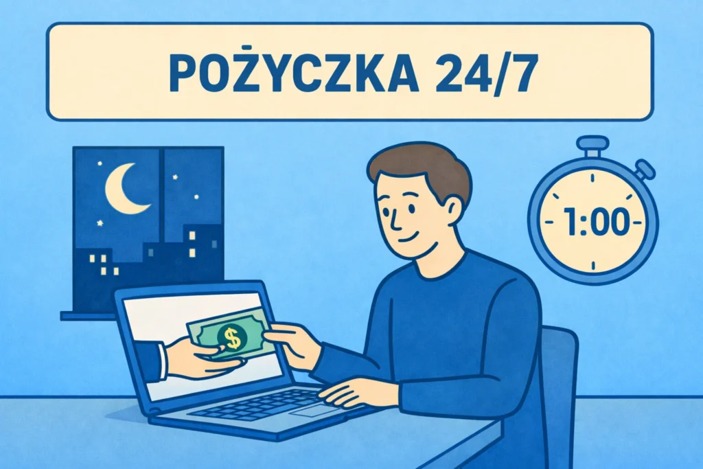 Pożyczka 24/7 online – wniosek składany nocą przez komputer
