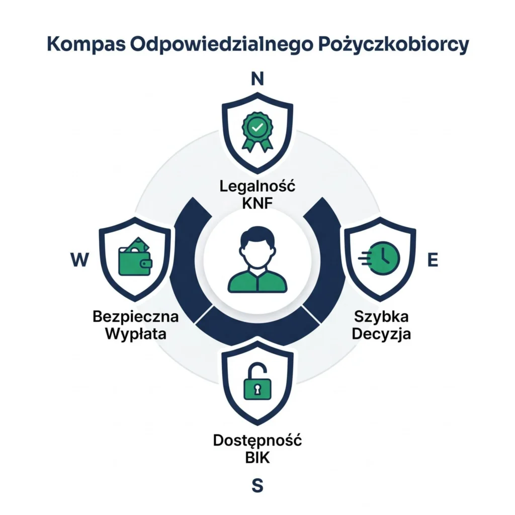 Kompas Odpowiedzialnego Pożyczkobiorcy we Wrocławiu – infografika bezpieczeństwa finansowego.